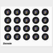 Sticker Rond Drapeau de la Barbade équitation (Feuille)