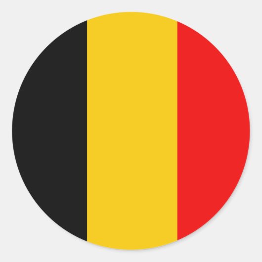 Sticker Rond drapeau de la Belgique (Devant)