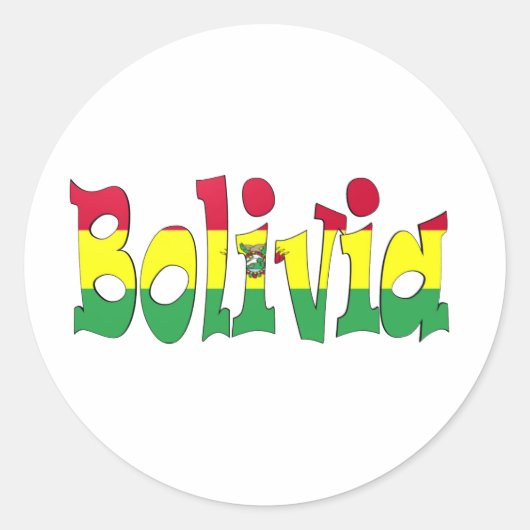 Sticker Rond Drapeau de la Bolivie (Devant)