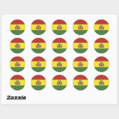 Sticker Rond Drapeau de la Bolivie (Feuille)