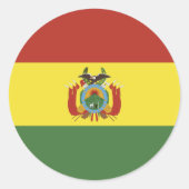 Sticker Rond Drapeau de la Bolivie (Devant)