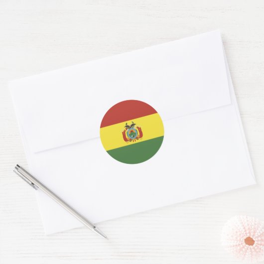 Sticker Rond Drapeau de la Bolivie (Enveloppe)
