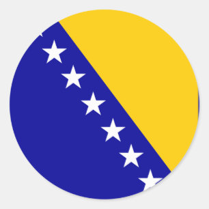 Sticker Rond Drapeau de la Bosnie-Herzégovine