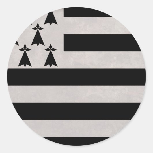 Sticker Rond Drapeau de la Bretagne (Devant)