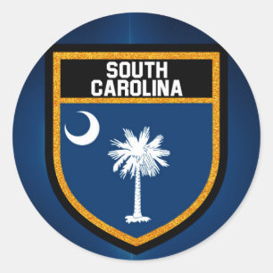 Sticker Rond Drapeau de la Caroline du Sud