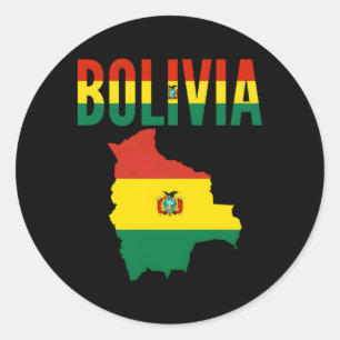 Sticker Rond Drapeau de la carte du pays de Bolivie