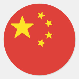 Sticker Rond Drapeau de la Chine