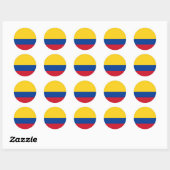 Sticker Rond Drapeau de la Colombie (Feuille)