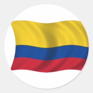 Sticker Rond Drapeau de la Colombie
