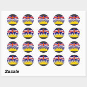 Sticker Rond Drapeau de la Colombie-Britannique (Feuille)