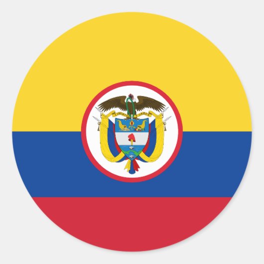 Sticker Rond Drapeau de la Colombie militaire (Devant)