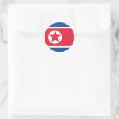Sticker Rond Drapeau de la Corée du Nord (Sac)