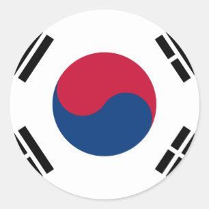 Sticker Rond Drapeau de la Corée du Sud