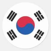 Sticker Rond Drapeau de la Corée du Sud (Devant)