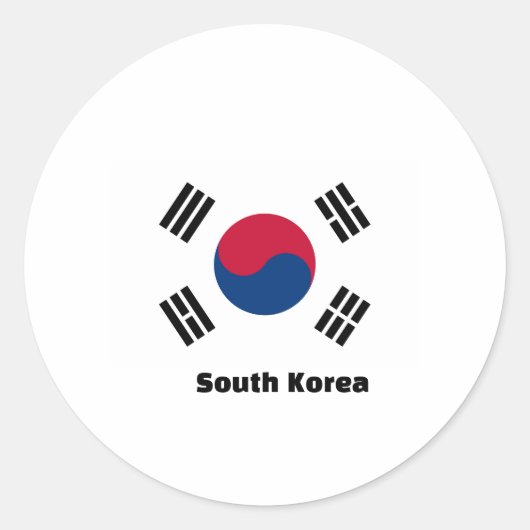 Sticker Rond Drapeau de la Corée du Sud (Devant)