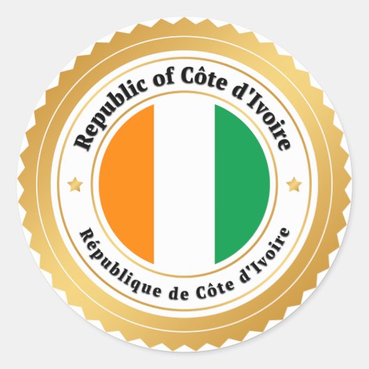 Sticker Rond Drapeau de la Côte d'Ivoire (Devant)