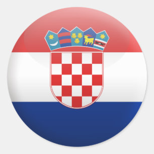 Sticker Rond Drapeau de la Croatie