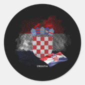 Sticker Rond Drapeau de la Croatie (Devant)
