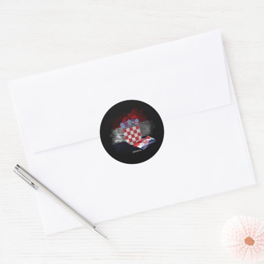 Sticker Rond Drapeau de la Croatie (Enveloppe)