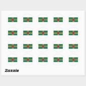Sticker Rond Drapeau de la Dominique (Feuille)