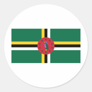 Sticker Rond Drapeau de la Dominique