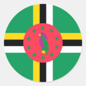 Sticker Rond Drapeau de la Dominique (Devant)