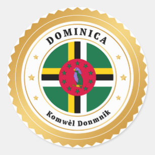 Sticker Rond Drapeau de la Dominique