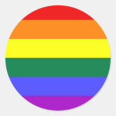 Sticker Rond Drapeau de la Fierté arc-en-ciel LGBTQIA+ (Devant)