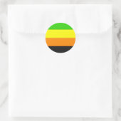 Sticker Rond Drapeau de la Fierté Aromantique (Sac)