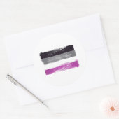 Sticker Rond Drapeau de la fierté asexuée peint (Enveloppe)