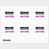 Sticker Rond Drapeau de la fierté asexuée peint (Feuille)