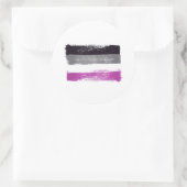 Sticker Rond Drapeau de la fierté asexuée peint (Sac)