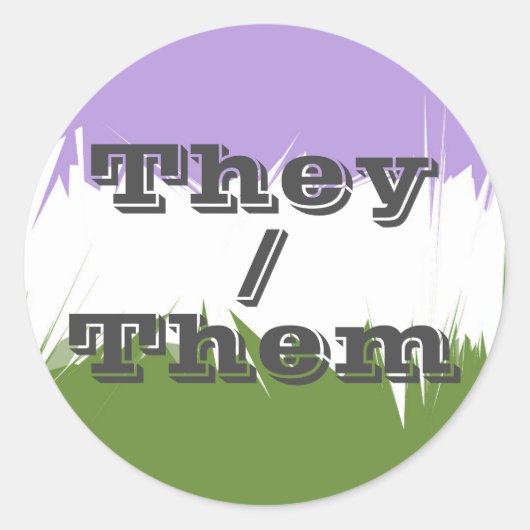 Sticker Rond Drapeau de la Fierté de Genderqueer personnalisabl (Devant)
