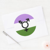 Sticker Rond Drapeau de la fierté de genre (Enveloppe)