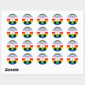 Sticker Rond Drapeau de la Fierté de Progrès LGBTQ+ (Feuille)