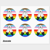 Sticker Rond Drapeau de la Fierté de Progrès LGBTQ+ (Feuille)