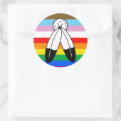 Sticker Rond Drapeau de la Fierté de Progrès LGBTQ+ (Sac)