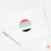 Sticker Rond Drapeau de la fierté de récipromantic (Enveloppe)