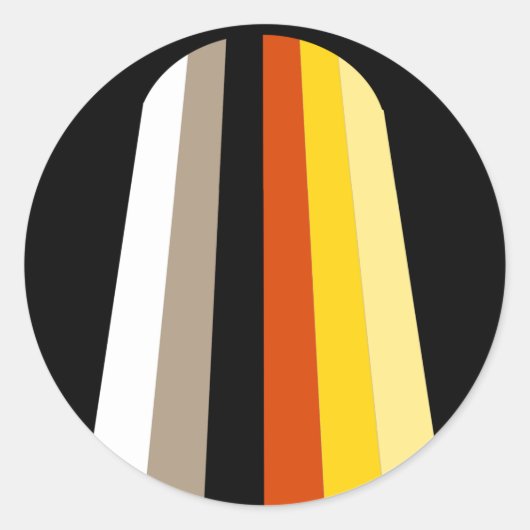 Sticker Rond Drapeau de la Fierté des cheveux longs (Devant)