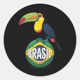 Sticker Rond Drapeau de la fierté du Brésil Brasil Toucan Ballo