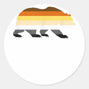 Sticker Rond Drapeau de la fierté du logo de l'ours gay