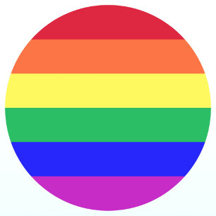 Sticker Rond Drapeau de la fierté gay à rayures arc-en-ciel de 