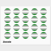 Sticker Rond Drapeau de la fierté grise romantique (Feuille)