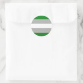 Sticker Rond Drapeau de la fierté grise romantique (Sac)