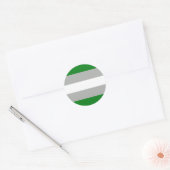 Sticker Rond Drapeau de la fierté grise romantique (Enveloppe)