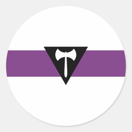 Sticker Rond Drapeau de la fierté lesbienne (Devant)