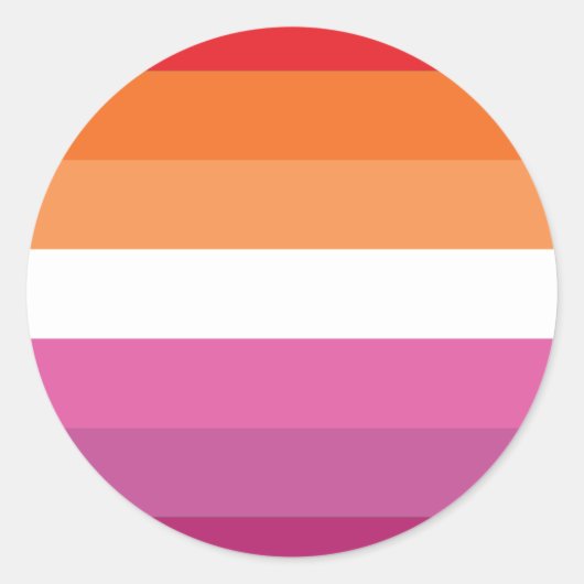 Sticker Rond Drapeau de la fierté lesbienne (Devant)