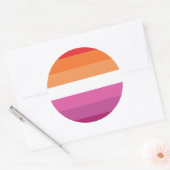 Sticker Rond Drapeau de la fierté lesbienne (Enveloppe)