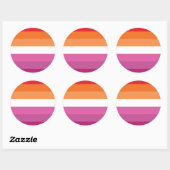 Sticker Rond Drapeau de la fierté lesbienne (Feuille)