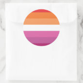 Sticker Rond Drapeau de la fierté lesbienne (Sac)